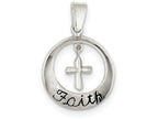 FJC Finejewelers Sterling Silver Faith W/cross Pendant Necklace - Chain Included