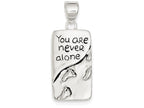 FJC Finejewelers Sterling Silver You Are Never Alone Antiqued Footprint Pendant Necklace - Chain Included