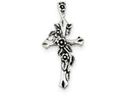 FJC Finejewelers Sterling Silver Antiqued Flowered Cross Pendant Necklace - Chain Included
