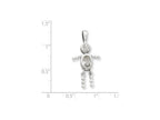 FJC Finejewelers Sterling Silver CZ and Glass April Themed Boy Pendant Necklace - Chain Included