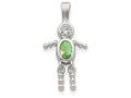 FJC Finejewelers Sterling Silver Cubic Zirconia and August Glass Boy Pendant Necklace - Chain Included