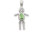 FJC Finejewelers Sterling Silver Cubic Zirconia and August Glass Boy Pendant Necklace - Chain Included