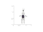 FJC Finejewelers Sterling Silver Cubic Zirconia and February Glass Boy Pendant Necklace - Chain Included