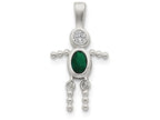 FJC Finejewelers Sterling Silver Cubic Zirconia and May Glass Boy Pendant Necklace - Chain Included
