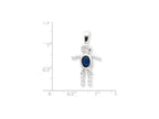 FJC Finejewelers Sterling Silver Cubic Zirconia and September Glass Boy Pendant Necklace - Chain Included