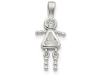 FJC Finejewelers Sterling Silver Cubic Zirconia and April Glass Girl Pendant Necklace - Chain Included