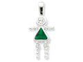 FJC Finejewelers Sterling Silver Cubic Zirconia and May Glass Girl Pendant Necklace - Chain Included