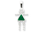 FJC Finejewelers Sterling Silver Cubic Zirconia and May Glass Girl Pendant Necklace - Chain Included