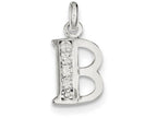 FJC Finejewelers Sterling Silver White Cubic Zirconia Initial B Pendant Necklace - Chain Included
