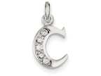 FJC Finejewelers Sterling Silver White Cubic Zirconia Initial C Pendant Necklace - Chain Included