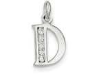 FJC Finejewelers Sterling Silver White Cubic Zirconia Initial D Pendant Necklace - Chain Included