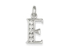 FJC Finejewelers Sterling Silver White Cubic Zirconia Initial E Pendant Necklace - Chain Included
