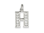 FJC Finejewelers Sterling Silver White Cubic Zirconia Initial H Pendant Necklace - Chain Included