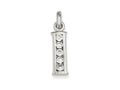 FJC Finejewelers Sterling Silver White Cubic Zirconia Initial I Pendant Necklace - Chain Included