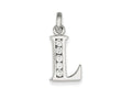 FJC Finejewelers Sterling Silver White Cubic Zirconia Initial L Pendant Necklace - Chain Included