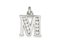 FJC Finejewelers Sterling Silver White Cubic Zirconia Initial M Pendant Necklace - Chain Included
