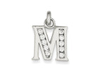 FJC Finejewelers Sterling Silver White Cubic Zirconia Initial M Pendant Necklace - Chain Included