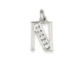 FJC Finejewelers Sterling Silver White Cubic Zirconia Initial N Pendant Necklace - Chain Included