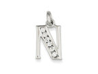 FJC Finejewelers Sterling Silver White Cubic Zirconia Initial N Pendant Necklace - Chain Included