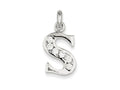 FJC Finejewelers Sterling Silver White Cubic Zirconia Initial S Pendant Necklace - Chain Included