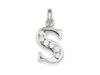 FJC Finejewelers Sterling Silver White Cubic Zirconia Initial S Pendant Necklace - Chain Included