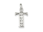 FJC Finejewelers Sterling Silver White Cubic Zirconia Initial T Pendant Necklace - Chain Included