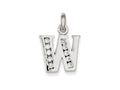 FJC Finejewelers Sterling Silver White Cubic Zirconia Initial W Pendant Necklace - Chain Included
