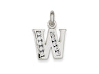 FJC Finejewelers Sterling Silver White Cubic Zirconia Initial W Pendant Necklace - Chain Included