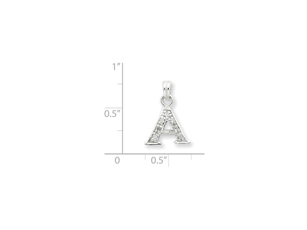 FJC Finejewelers Sterling Silver Cubic Zirconia Initial A Pendant Necklace - Chain Included