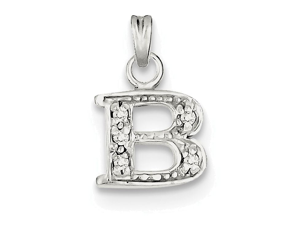 FJC Finejewelers Sterling Silver Cubic Zirconia Initial B Pendant Necklace - Chain Included