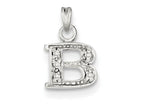 FJC Finejewelers Sterling Silver Cubic Zirconia Initial B Pendant Necklace - Chain Included
