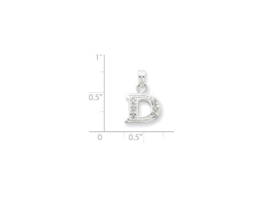FJC Finejewelers Sterling Silver Cubic Zirconia Initial D Pendant Necklace - Chain Included