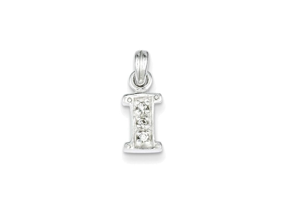 FJC Finejewelers Sterling Silver Cubic Zirconia Initial I Pendant Necklace - Chain Included