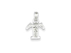 FJC Finejewelers Sterling Silver Cubic Zirconia Initial T Pendant Necklace - Chain Included