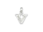 FJC Finejewelers Sterling Silver Cubic Zirconia Initial V Pendant Necklace - Chain Included