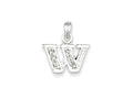 FJC Finejewelers Sterling Silver Cubic Zirconia Initial W Pendant Necklace - Chain Included