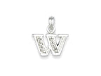 FJC Finejewelers Sterling Silver Cubic Zirconia Initial W Pendant Necklace - Chain Included