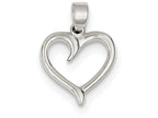 FJC Finejewelers Sterling Silver Polished Heart Pendant Necklace - Chain Included