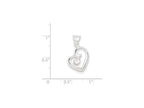 FJC Finejewelers Sterling Silver Polished Fancy Swirl Heart Pendant Necklace - Chain Included