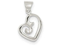 FJC Finejewelers Sterling Silver Polished Fancy Swirl Heart Pendant Necklace - Chain Included