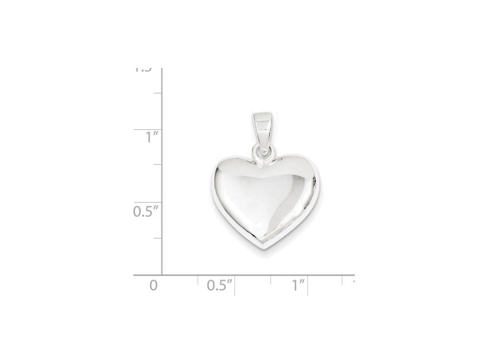 FJC Finejewelers Sterling Silver Polished Heart Pendant Necklace - Chain Included