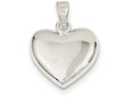 FJC Finejewelers Sterling Silver Polished Heart Pendant Necklace - Chain Included