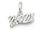 FJC Finejewelers Sterling Silver Cubic Zirconia Polished Mom Pendant Necklace - Chain Included