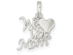 FJC Finejewelers Sterling Silver Polished We Love You Mom Pendant Necklace - Chain Included