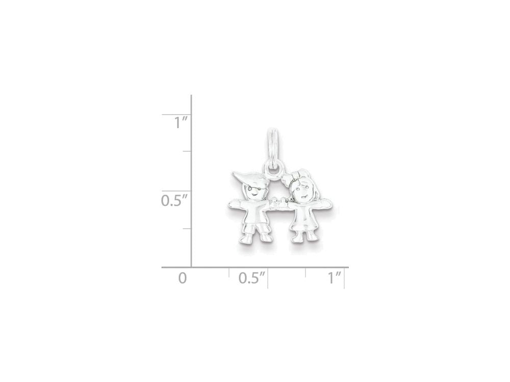 FJC Finejewelers Sterling Silver Polished Boy And Girl Charm