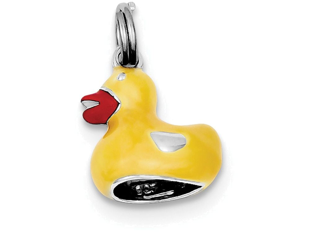 FJC Finejewelers Sterling Silver Enamel Duck Charm