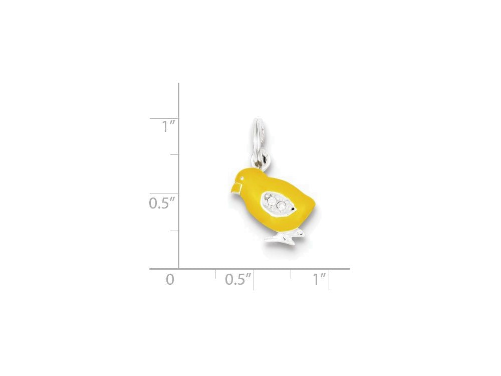 FJC Finejewelers Sterling Silver Preciosa Crystal Enameled Yellow Baby Chick Charm