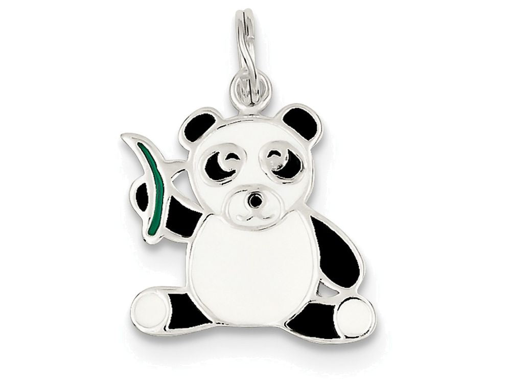 FJC Finejewelers Sterling Silver Enameled Panda Bear Charm