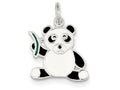 FJC Finejewelers Sterling Silver Enameled Panda Bear Charm
