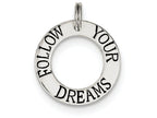 FJC Finejewelers Sterling Silver Follow Your Dreams Circle Charm